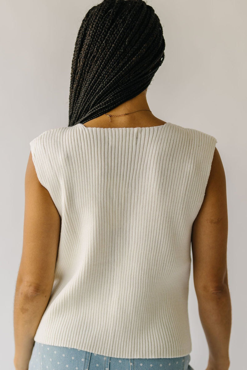 The Borbolla Zip-Up Sweater Vest in Off White