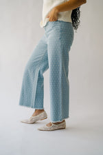 The Giarla Polka Dot Wide Leg Jean in Light Denim