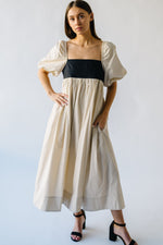 The Ambreen Puff Sleeve Maxi Dress in Beige