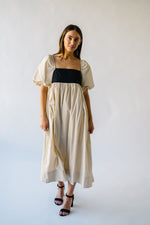 The Ambreen Puff Sleeve Maxi Dress in Beige