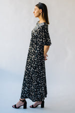 The Gregerson Velvet Midi Dress in Black