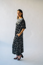 The Gregerson Velvet Midi Dress in Black