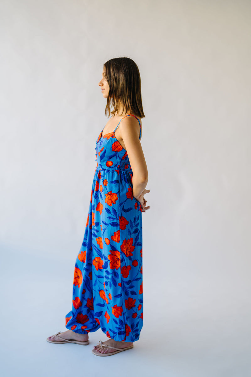 The Gillis Floral Jumpsuit in Blue Multi