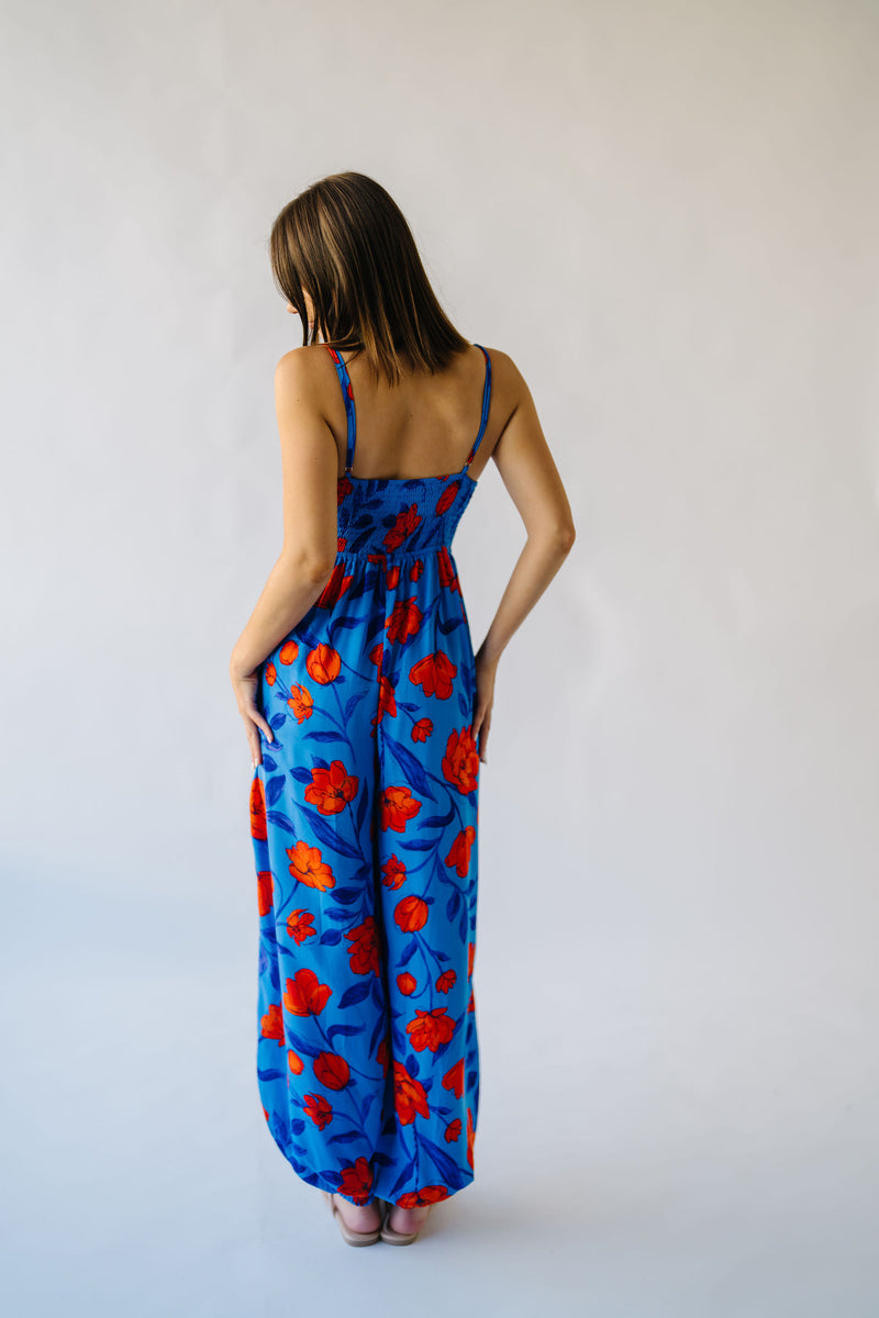 The Gillis Floral Jumpsuit in Blue Multi