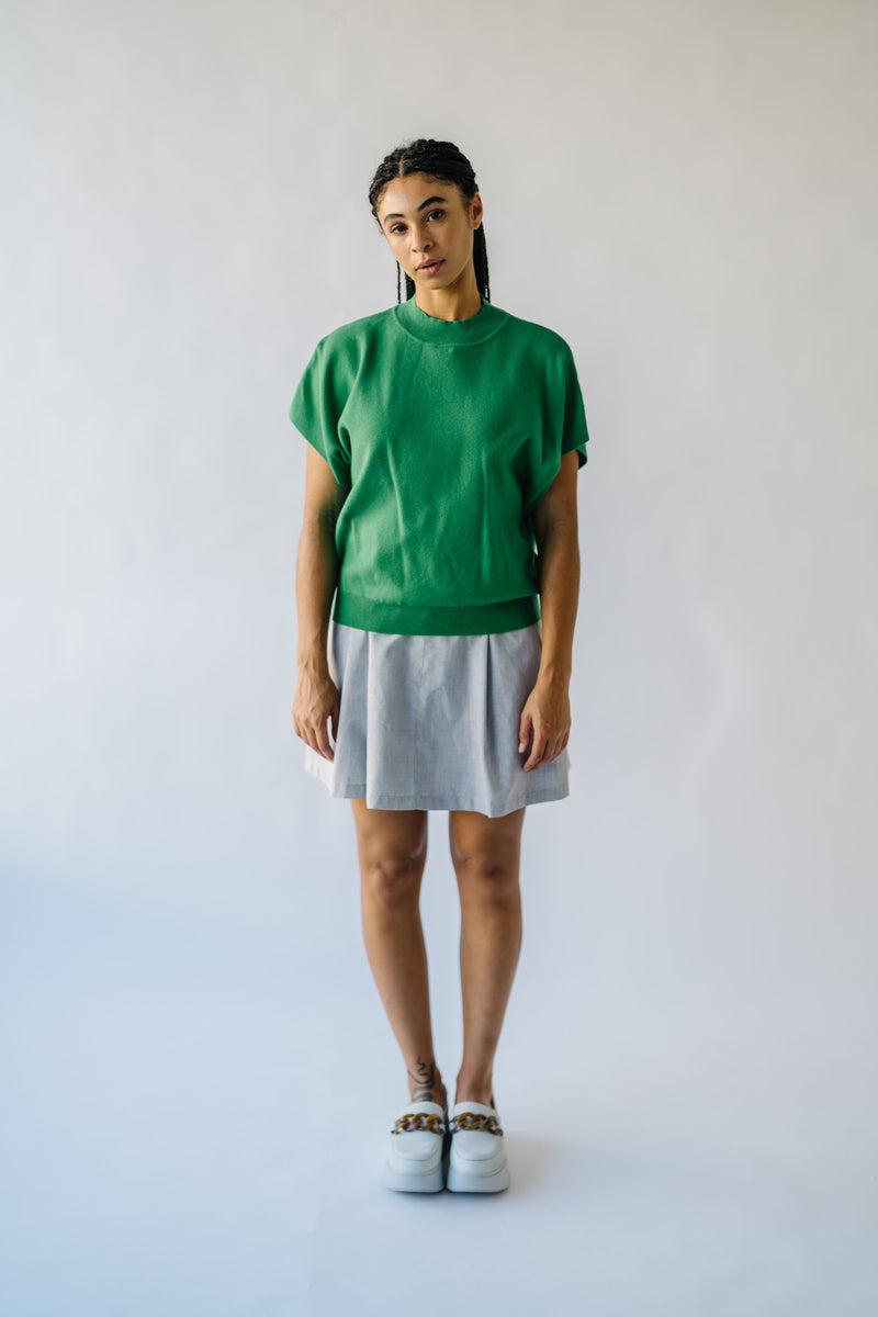 The Kezla Mock Neck Sweater in Kelly Green