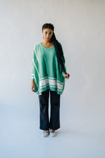 The Donakey Batwing Striped Sweater in Jade + Ivory