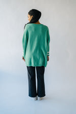 The Donakey Batwing Striped Sweater in Jade + Ivory