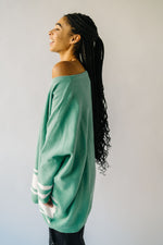 The Donakey Batwing Striped Sweater in Jade + Ivory