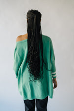 The Donakey Batwing Striped Sweater in Jade + Ivory