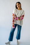 The Maggart Floral Knit Sweater in Ivory