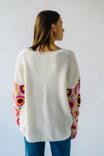 The Maggart Floral Knit Sweater in Ivory