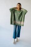 The Donakey Batwing Striped Sweater in Olive + Oatmeal