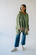 The Donakey Batwing Striped Sweater in Olive + Oatmeal