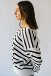 The Blasdel Striped Hooded Sweater in Ivory + Black