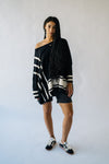 The Donakey Batwing Striped Sweater in Black + Ivory