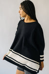 The Donakey Batwing Striped Sweater in Black + Ivory