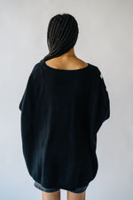 The Donakey Batwing Striped Sweater in Black + Ivory