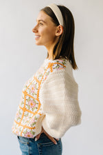 The Burkett Floral Crochet Sweater in Ivory