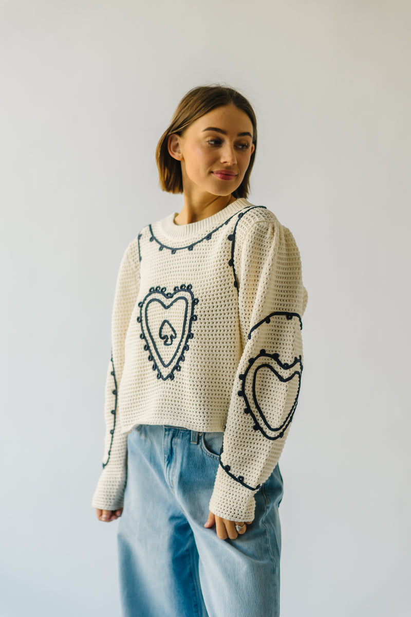 The Milton Embroidered Sweater in Cream