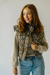 The Haller Floral Paisley Puffer Vest in Black