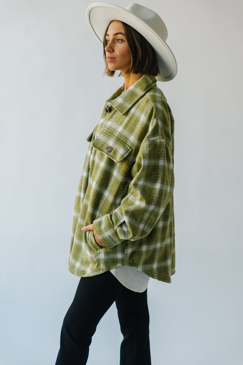 The Cheval Plaid Flannel Jacket in Chartreuse