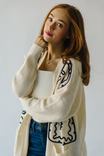 The Newberry Embroidered Cardigan in Cream
