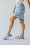 The Chipley Textured Knit Shorts in Blue Check