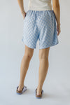 The Chipley Textured Knit Shorts in Blue Check