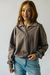 The Kent Half Zip Sweatshirt in Stone Grey