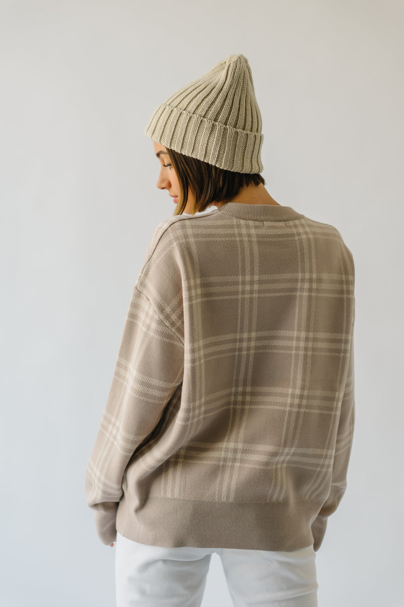 The Epworth Plaid Sweater in Taupe