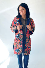 The Janice Quilted Jacket in Navy Floral