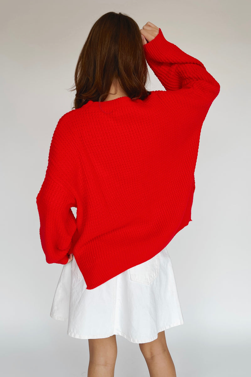 The Lauridson Crew Neck Sweater in Red