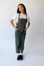 The Gianna Woven Overall in Hunter Green