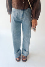 The Marissa Cuffed Wide Leg Jean in Light Wash