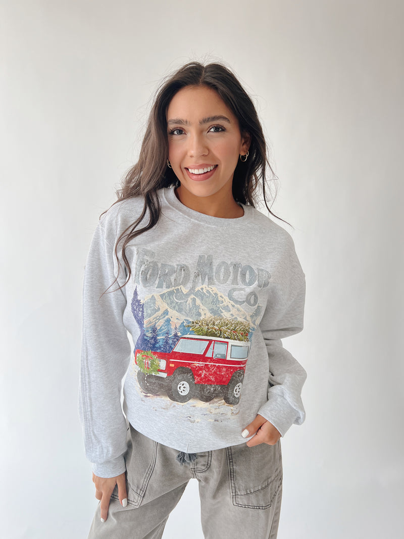 The Winter Bronco Graphic Sweatshirt in Heather Grey