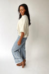 The Trisney Mock Neck Sweater in Ivory