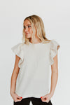 The Bratten Textured Blouse in Ivory