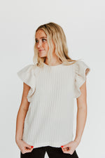 The Bratten Textured Blouse in Ivory