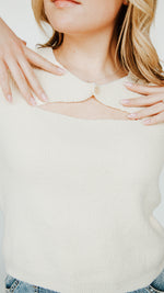 The Eldon Cut-Out Detail Blouse in Ivory