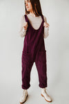 Free People: High Roller Cord Jumpsuit in Italian Plum