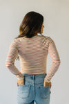 The Capron Striped Long Sleeve Blouse in Rust + Cream