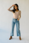 The Capron Striped Long Sleeve Blouse in Rust + Cream
