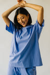 The Orlando Oversized Smile Blouse in Periwinkle