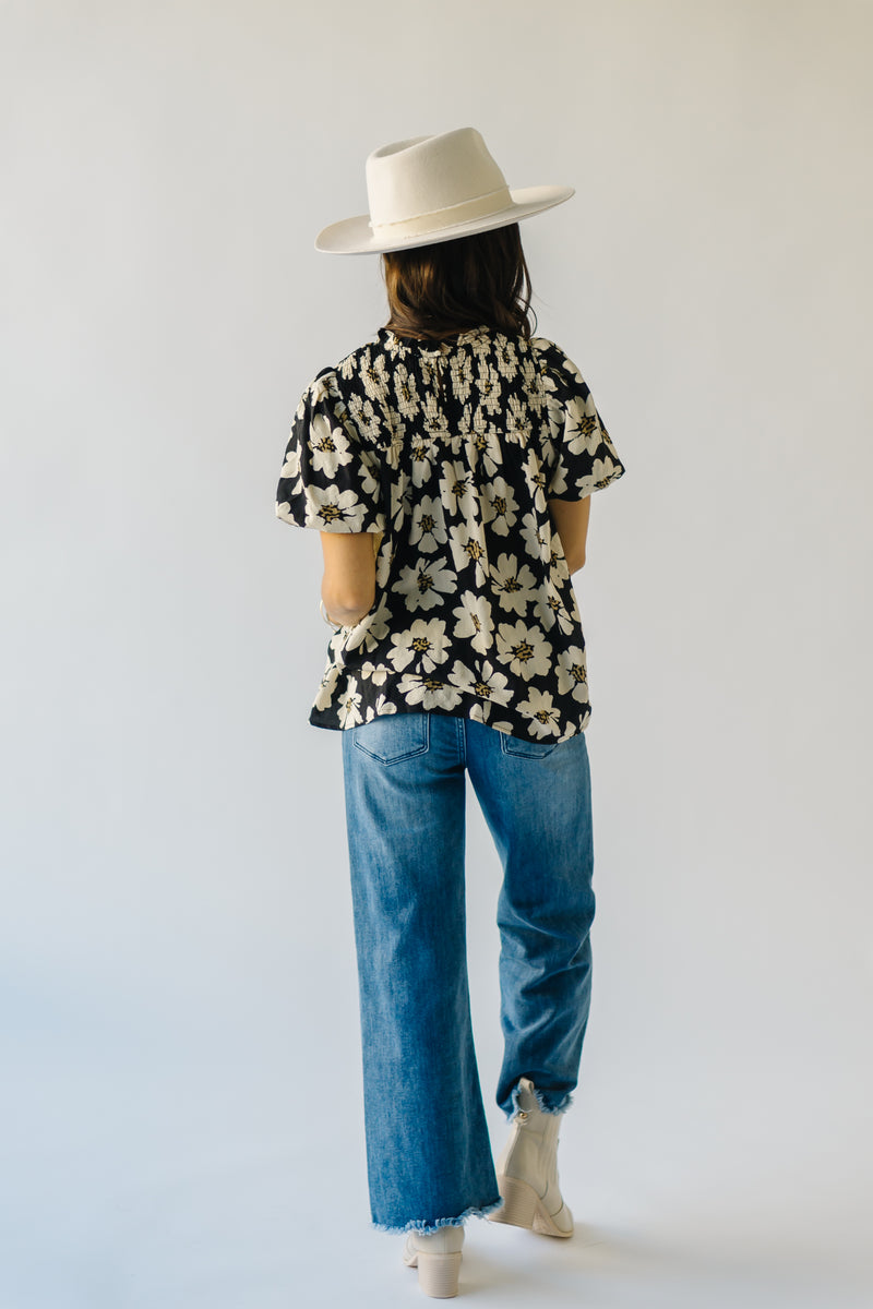 The Winfield Floral Blouse in Black