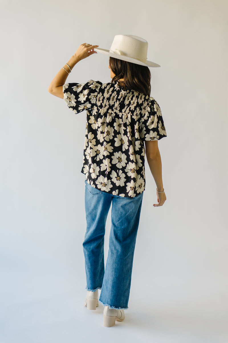 The Winfield Floral Blouse in Black