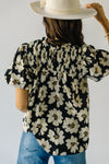 The Winfield Floral Blouse in Black