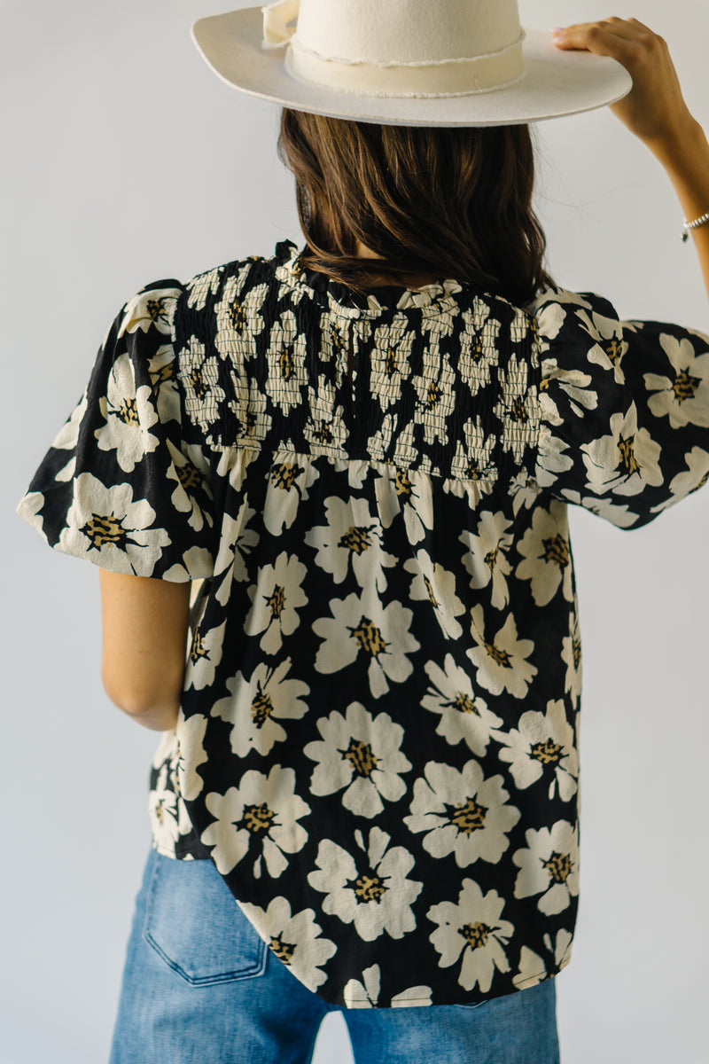 The Winfield Floral Blouse in Black