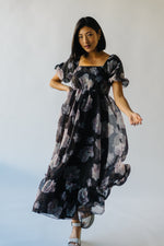 The Nampa Organza Floral Dress in Black