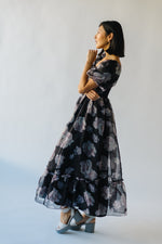 The Nampa Organza Floral Dress in Black