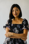 The Nampa Organza Floral Dress in Black